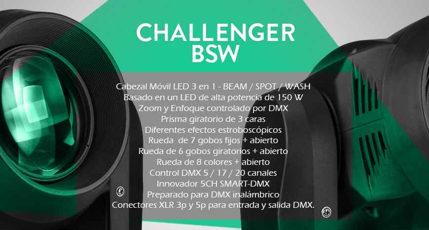 Cabeza móvil híbrida Challenger BSW de JB Systems