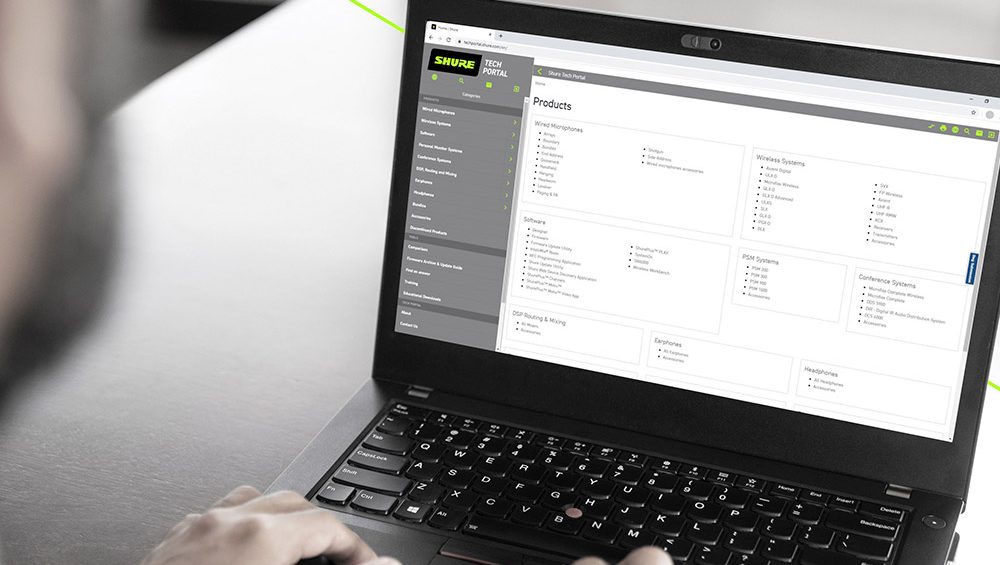 Shure lanza un portal tecnológico para acceder fácilmente a toda la información técnica sobre productos