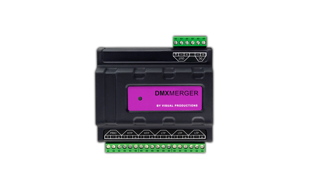 DmxMerger mezclador / fusionador de señales DMX-512 de Visual Productions