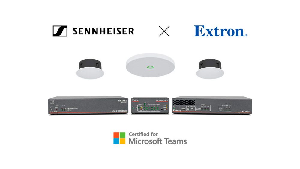 Extron y Sennheiser presentan nuevas soluciones empresariales para la IA seguras y preparadas, certificadas para Microsoft Teams