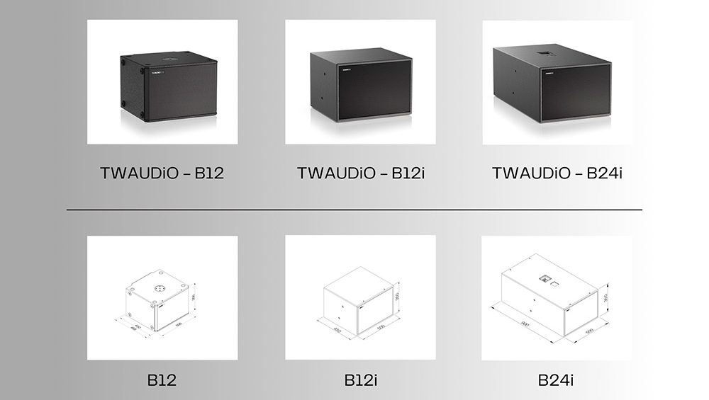 TWAUDiO amplía su familia de subgraves con tres modelos nuevos – B12, B12i y B24i